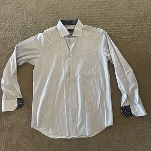 Bugatchi Men's Pinstripe Dress Shirt - Light Blue